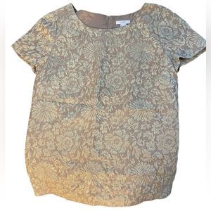 J. Crew Gold Brocade Top Size 2